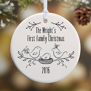 1-Sided Our 1st Family Christmas Personalized Ornament