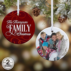 2-Sided Family Christmas Personalized Ornament