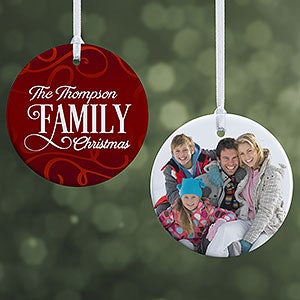 Personalized Family Photo Ornament - Family Christmas - 2-Sided