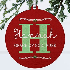 My Name Means Personalized Wood Ornament