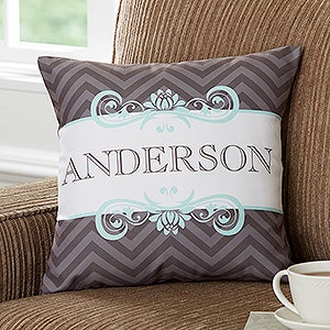 Classic Chevron Personalized 14 Throw Pillow