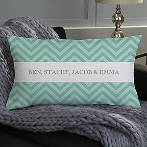 Classic Chevron Personalized Lumbar Throw Pillow