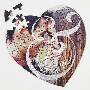 You & I  Personalized Photo Heart Puzzle