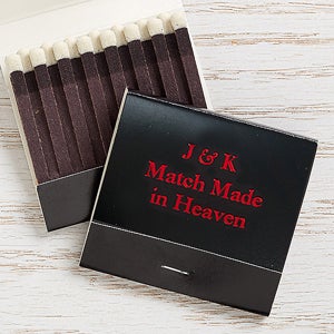 Wedding & Anniversary Personalized 30-Strike Matches - Black