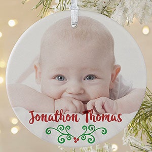 Baby's 1st Christmas Personalized Photo Ornament