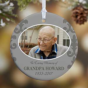 1-Sided In Loving Memory Photo Memorial Ornament For Him