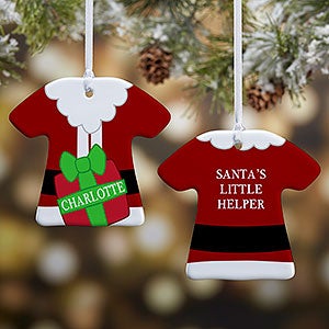 Personalized T-Shirt Christmas Ornament - Santa's Little Helper - 2-Sided