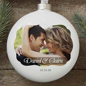 Personalized Wedding Day Photo Globe Christmas Ornament