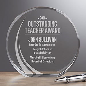 Outstanding Teacher Personalized Premium Crystal Award