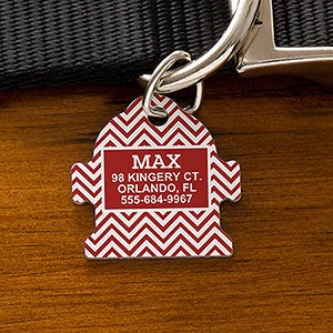 Personalized Dog ID Tags - Chevron Fire Hydrant