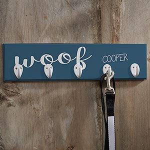 Personalized Leash Hanger - Woof & Meow