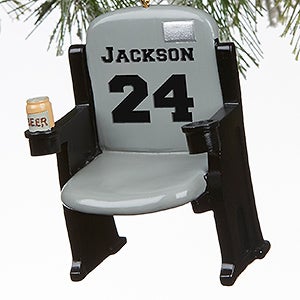 Stadium Seat Personalized 3D Athlete Ornament- Grey