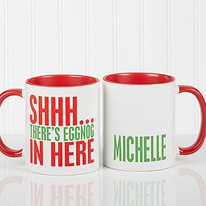 Personalized Christmas Coffee Mugs - Funny Holiday Quotes - Red