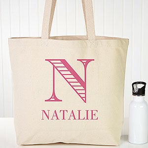 Striped Monogram Personalized Tote