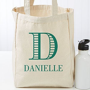 Striped Monogram Personalized Petite Tote Bag