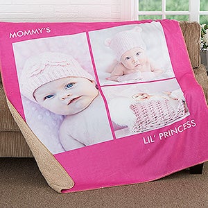 Personalized 3 Photo Premium Sherpa Blanket - Picture Perfect