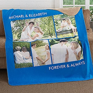 Personalized 5 Photo Premium Sherpa Blanket - Picture Perfect