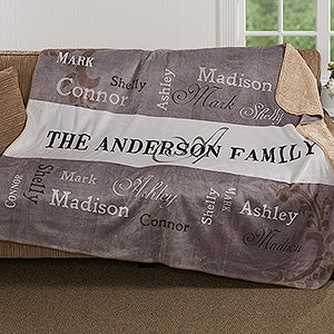 Our Loving Family Personalized Premium 50x60 Sherpa Blanket