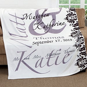 Wedding Couple Personalized 50x60 Fleece Blanket