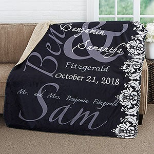 Wedding Couple Personalized 50x60 Sherpa Blanket