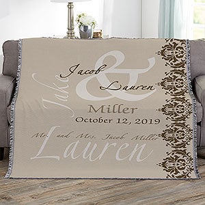 Wedding Couple Personalized 56x60 Woven Throw