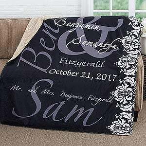 The Wedding Couple Personalized Premium 50x60 Sherpa Blanket