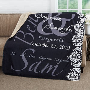 Personalized Wedding Blanket 50x60 - Wedding Couple