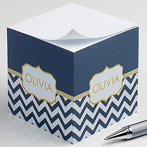 Personalized Sticky Note Cubes - Preppy Chic