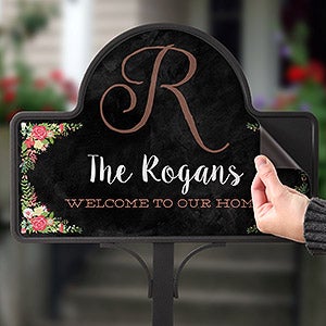 Posh Floral Welcome Personalized Magnet Only