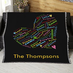 Her Heart Of Love Personalized 56x60 Woven Throw