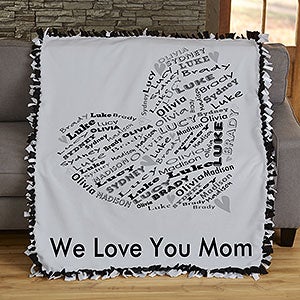 Her Heart Of Love Personalized 50x60 Tie Blanket