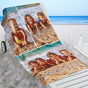 Photo Collage Personalized Beach Towels - Three Photos