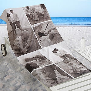 Personalized Photo Collage Beach Towels - Six Photos