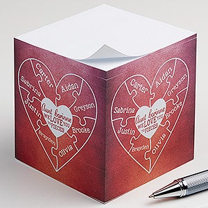 Personalized Paper Cube Notepads - We Love You To Pieces