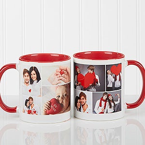 Create A Photo Collage Personalized Coffee Mug 11 oz.- Red