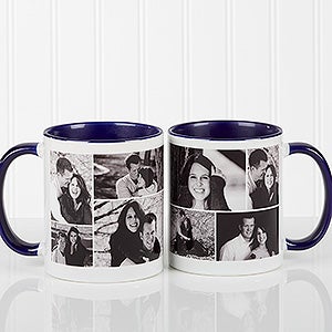 Create A Photo Collage Personalized Coffee Mug 11 oz.- Blue