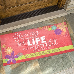 Spring Flowers Personalized Oversized Doormat- 24x48