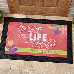 Spring Flowers Personalized Doormat- 20x35