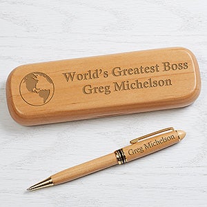 Personalized Alderwood Pen Set - World's Greatest