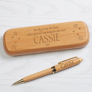 Personalized Alderwood Pen Set - Inspiring Message