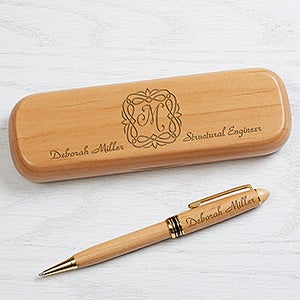 La Fleur Personalized Pen & Case - Alderwood