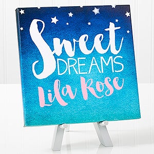 Sweet Dreams Baby Personalized Canvas Print -8x8