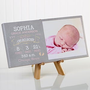 Personalized Baby Photo Canvas Print - I Am Special Birth Info