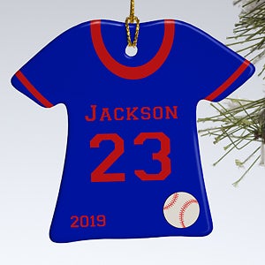 Personalized Sports Christmas Ornaments - Baseball Jersey