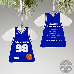 2-Sided Basketball Sports Jersey Personalized T-Shirt Ornament