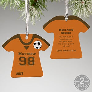 2-Sided Soccer Sports Jersey Personalized T-Shirt Ornament