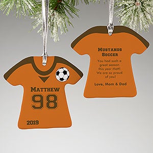 Soccer Jersey Personalized Sports Christmas Ornaments - 2-Sided