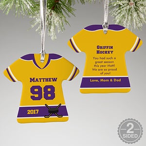 2-Sided Hockey Sports Jersey Personalized T-Shirt Ornament