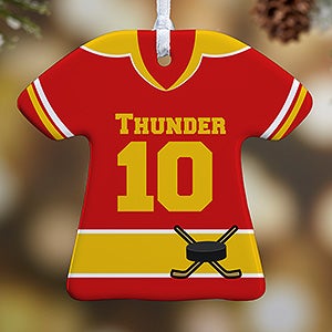 1-Sided Hockey Sports Jersey Personalized T-Shirt Ornament