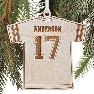 Football Jersey Personalized Whitewash Wood Ornament